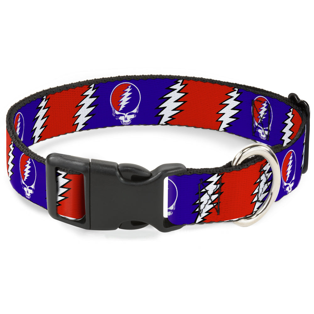 Grateful Dead Dog Collar | Steal Your Face + Large Lightning Bolt