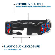 Grateful Dead Dog Collar | Steal Your Face Stacked (Classic Blue)