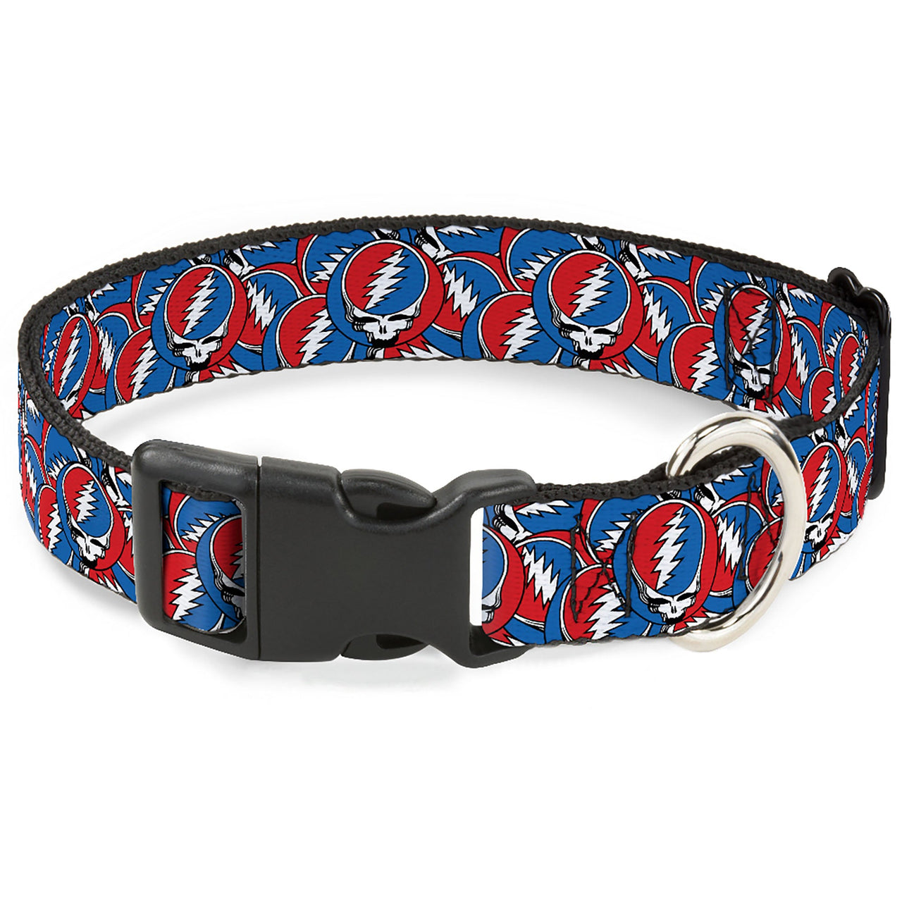 Grateful Dead Dog Collar | Steal Your Face Stacked (Classic Blue)