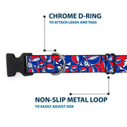 Grateful Dead Dog Collar | Steal Your Face Stacked (Deep Blue)