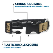 Grateful Dead Dog Collar | Tan/Black Dancing Bears