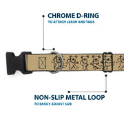 Grateful Dead Dog Collar | Tan/Black Dancing Bears