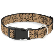 Grateful Dead Dog Collar | Tan/Black Dancing Bears
