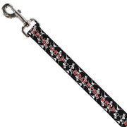 Grateful Dead Dog Leash | Black Text + Dancing Skeletons