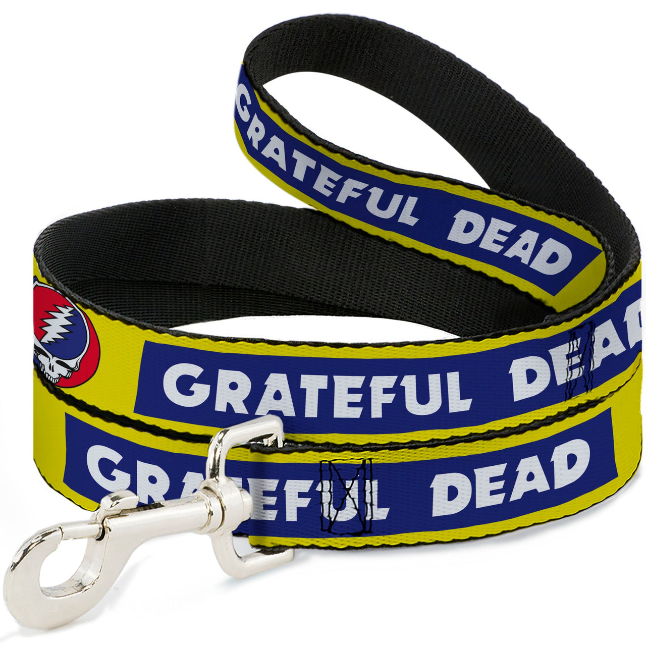 Grateful Dead Dog Leash | Blue/Yellow Text + Steal Your Face