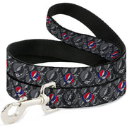 Grateful Dead Dog Leash | Gray + Color Steal Your Face Stacked