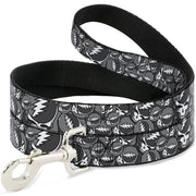 Grateful Dead Dog Leash | Gray Steal Your Face Stacked
