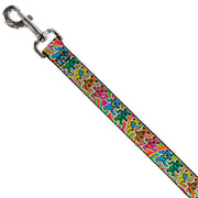 Grateful Dead Dog Leash | Rainbow Tie Dye Swirl Dancing Bears
