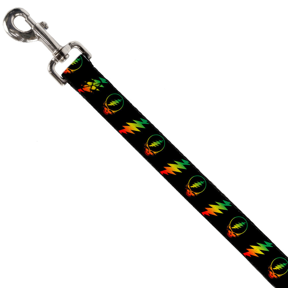 Grateful Dead Dog Leash | Rasta Steal Your Face + Lightning Bolts