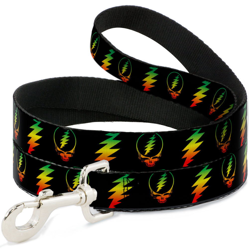Grateful Dead Dog Leash | Rasta Steal Your Face + Lightning Bolts