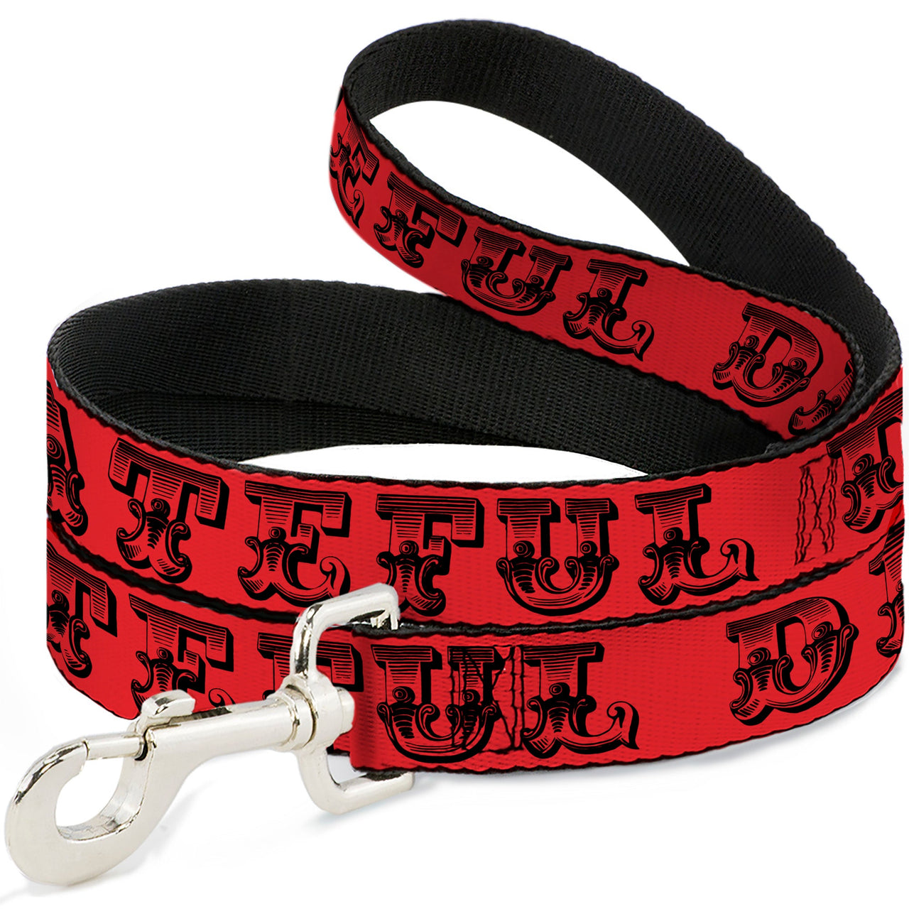 Grateful Dead Dog Leash | Red/Black Text + Skull & Roses