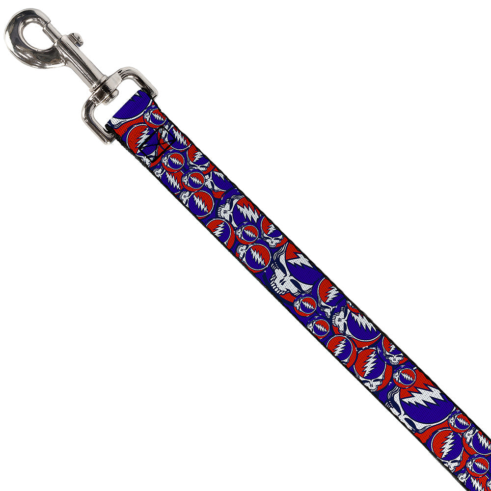 Grateful Dead Dog Leash | Steal Your Face Stacked (Deep Blue)