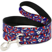Grateful Dead Dog Leash | Steal Your Face Stacked (Deep Blue)