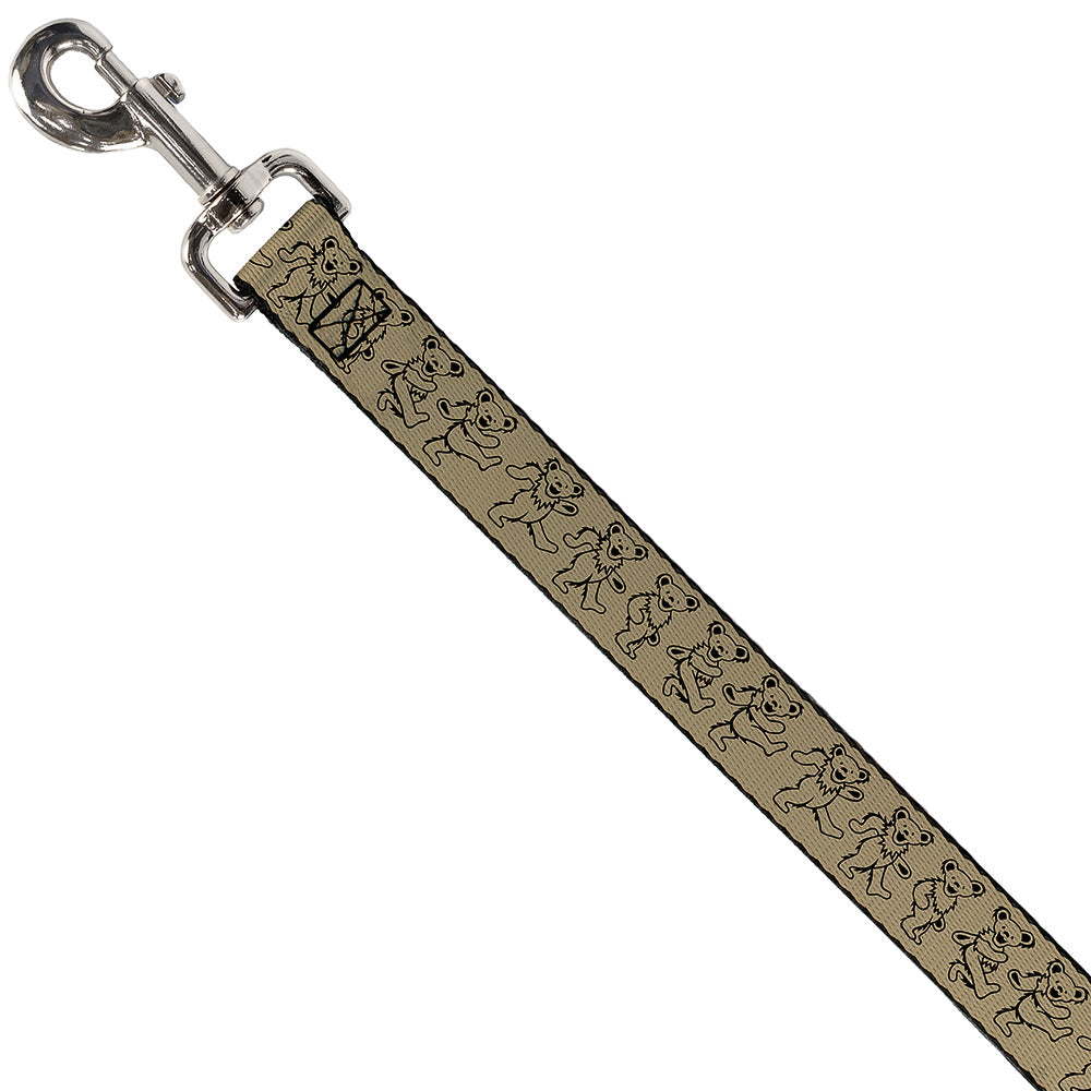 Grateful Dead Dog Leash | Tan/Black Dancing Bears