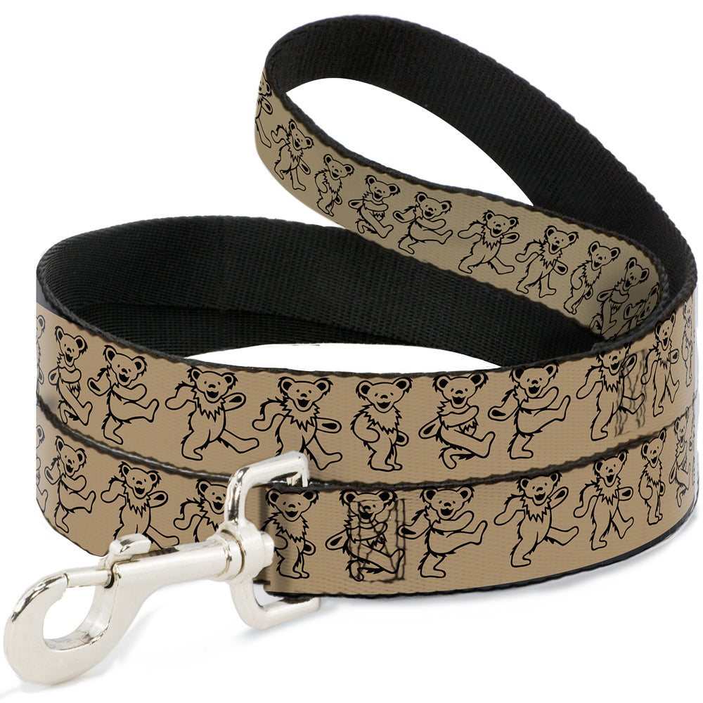 Grateful Dead Dog Leash | Tan/Black Dancing Bears