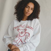 Grateful Dead Everywhere Sweatshirt front view on female model