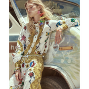 Grateful Dead Fabulous Button Down Scarf Blouse