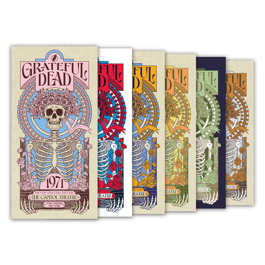 Grateful Dead (February 1971) 6-Show Run Poster Bundle (V1-V6) by Brian Steely