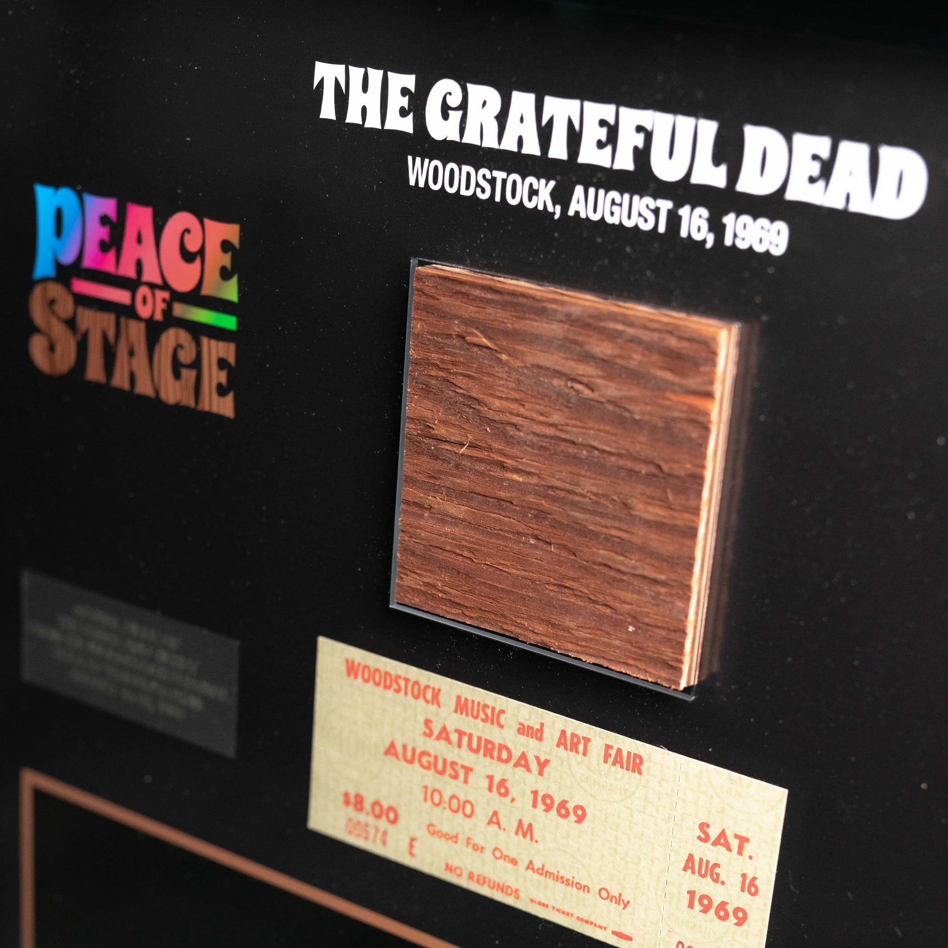 Grateful Dead | Framed Woodstock Stage and Original Ticket