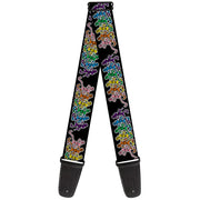 Grateful Dead Guitar Strap | Rainbow Dancing Skeletons