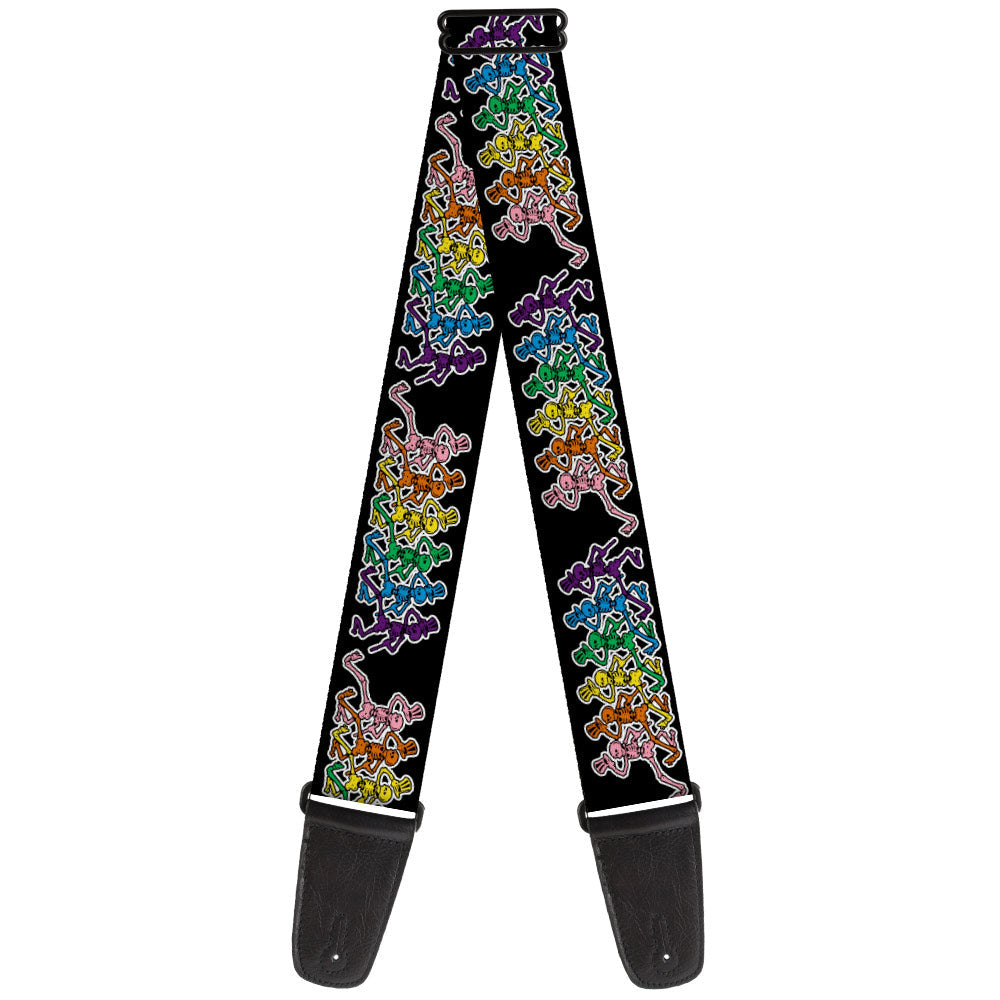 Grateful Dead Guitar Strap | Rainbow Dancing Skeletons