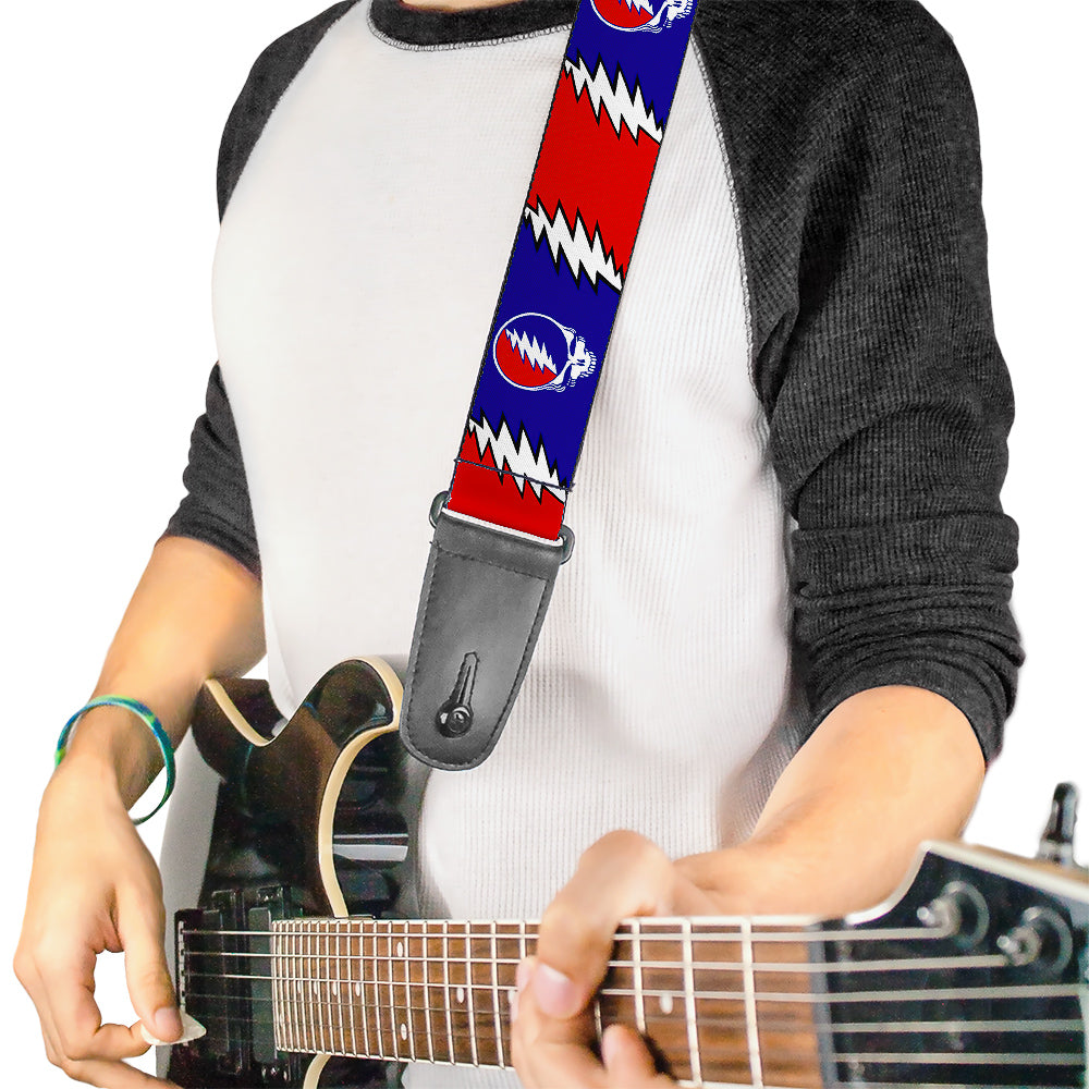 Grateful Dead Guitar Strap | Steal Your Face + Large Lightning Bolt