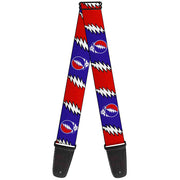 Grateful Dead Guitar Strap | Steal Your Face + Large Lightning Bolt