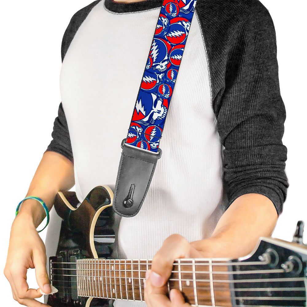 Grateful Dead Guitar Strap | Steal Your Face Stacked