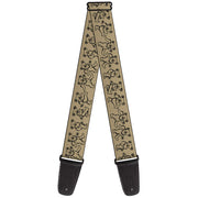 Grateful Dead Guitar Strap | Tan/Black Dancing Bears