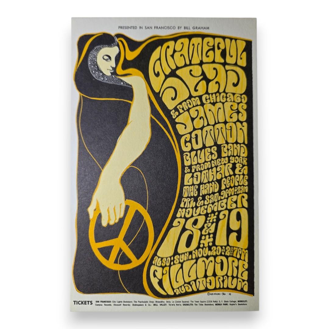 Grateful Dead, James Cotton Blues Band – The Fillmore, San Francisco (Nov 18–19, 1966) by Wes Wilson (Postcard)
