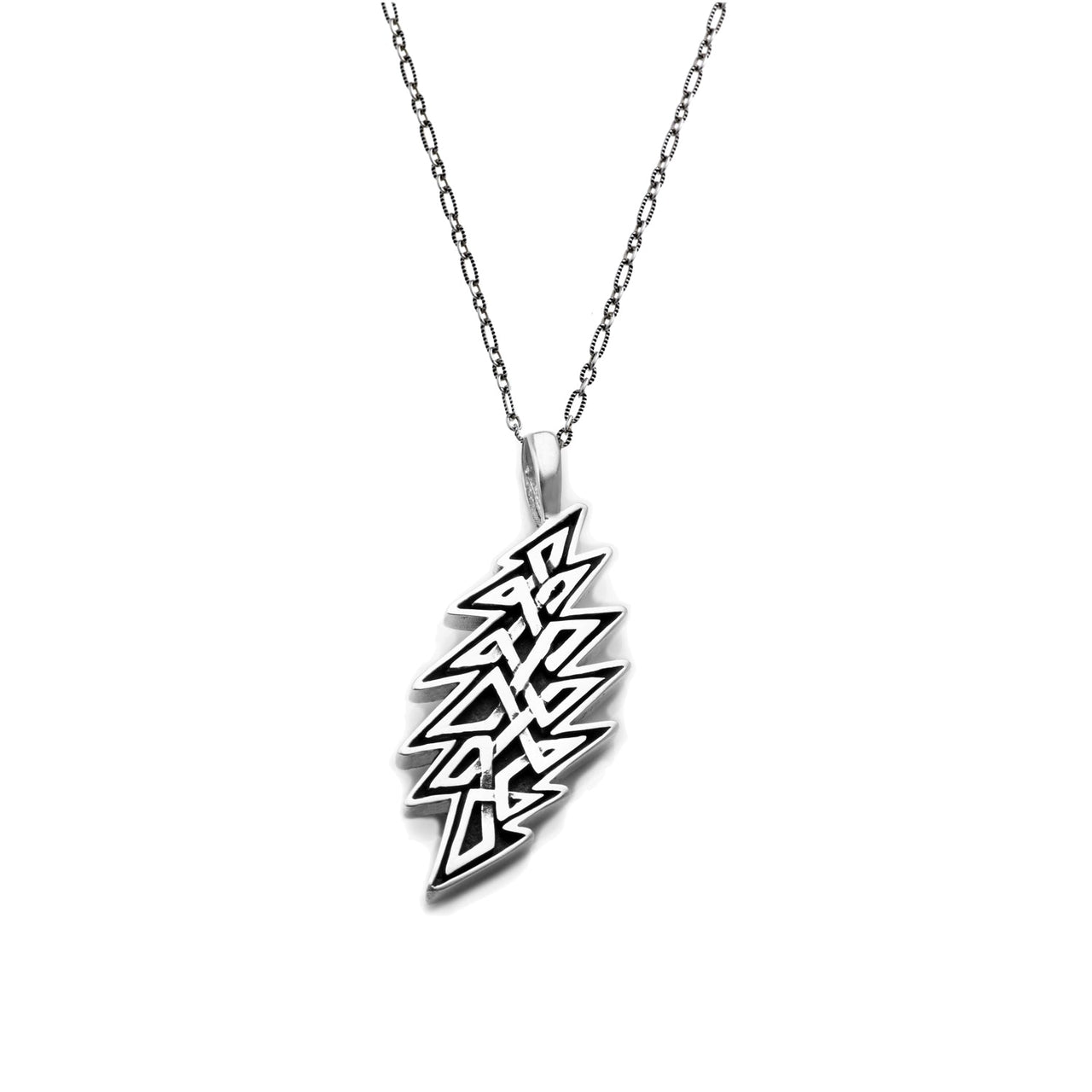 Grateful Dead Lightning Bolt Celtic Knot Sterling Silver Charm Necklace