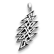 Grateful Dead Lightning Bolt Celtic Knot Sterling Silver Charm Pendant - Front