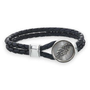 Grateful Dead Lightning Bolt Sterling Silver Leather Bracelet - Back
