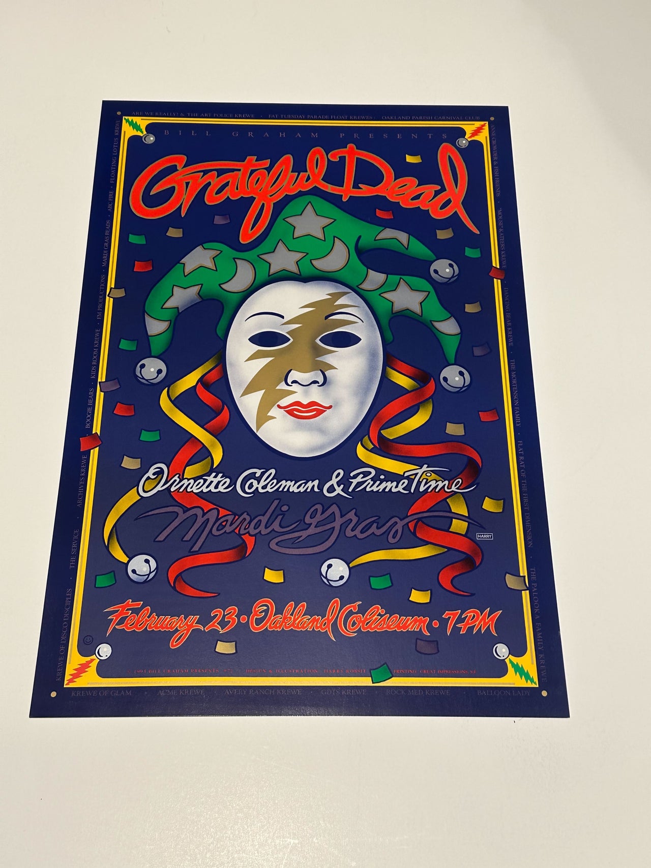 Grateful Dead Mardi Gras 1993 Poster