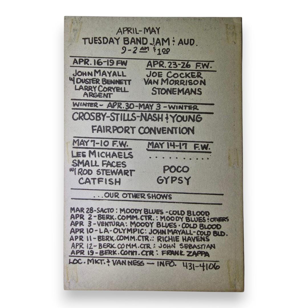 Grateful Dead, Miles Davis Quintet, Stone The Crows – The Fillmore, San Francisco (Apr 9–12, 1970) by David Singer (Handbill)