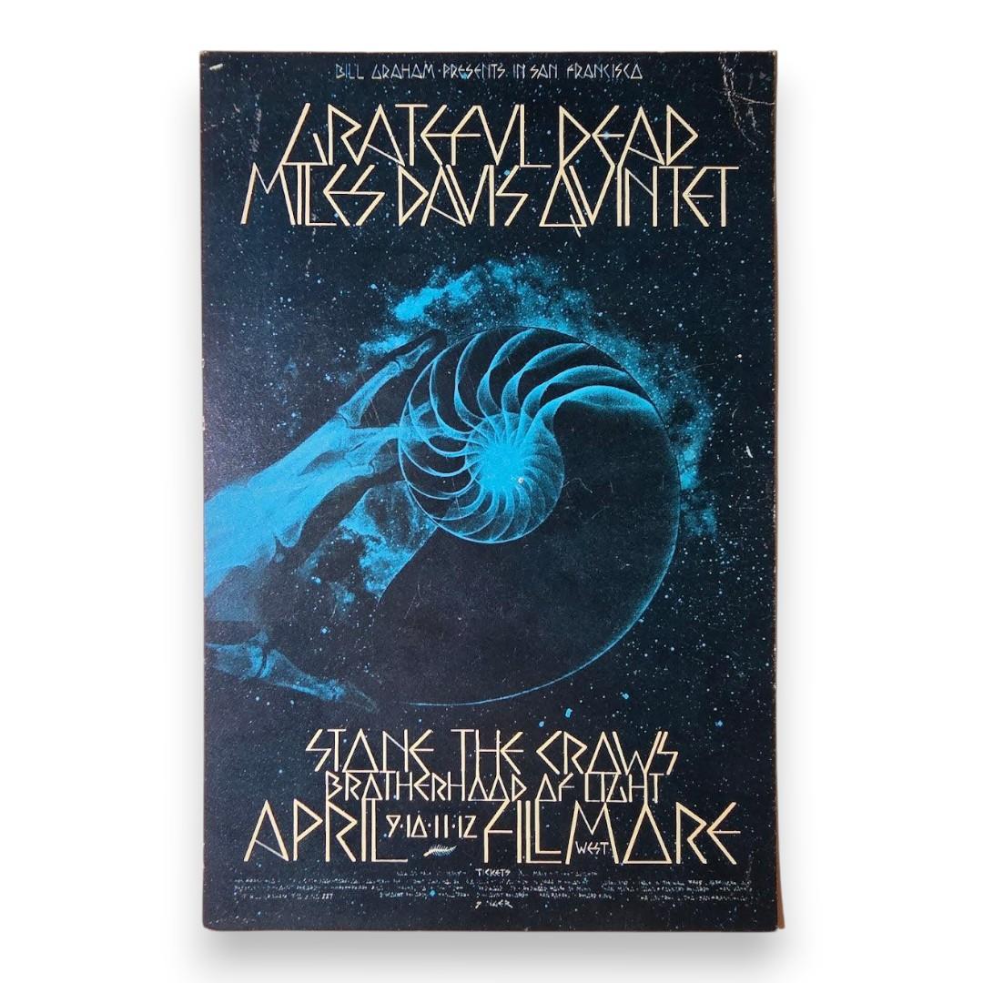 Grateful Dead, Miles Davis Quintet, Stone The Crows – The Fillmore, San Francisco (Apr 9–12, 1970) by David Singer (Handbill)
