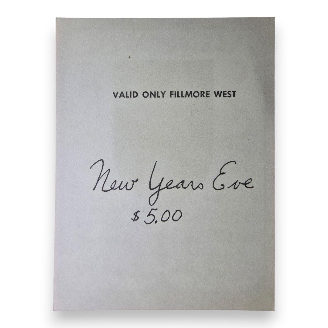 Grateful Dead, New Riders Of The Purple Sage, Cold Blood, Elvin Bishop, Boz Scaggs – The Fillmore, San Francisco (Dec 31, 1970) by David Singer (Concert Ticket)