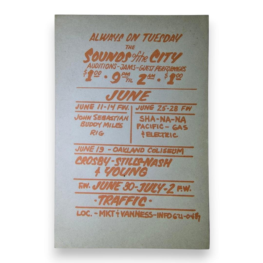 Grateful Dead, New Riders Of The Purple Sage, Southern Comfort – The Fillmore, San Francisco (Jun 4–7, 1970) by David Singer (Handbill)