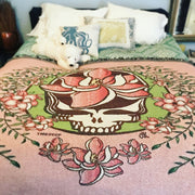 Grateful Dead Pink Sugar Magnolia Steal Your Face Woven Cotton Blanket