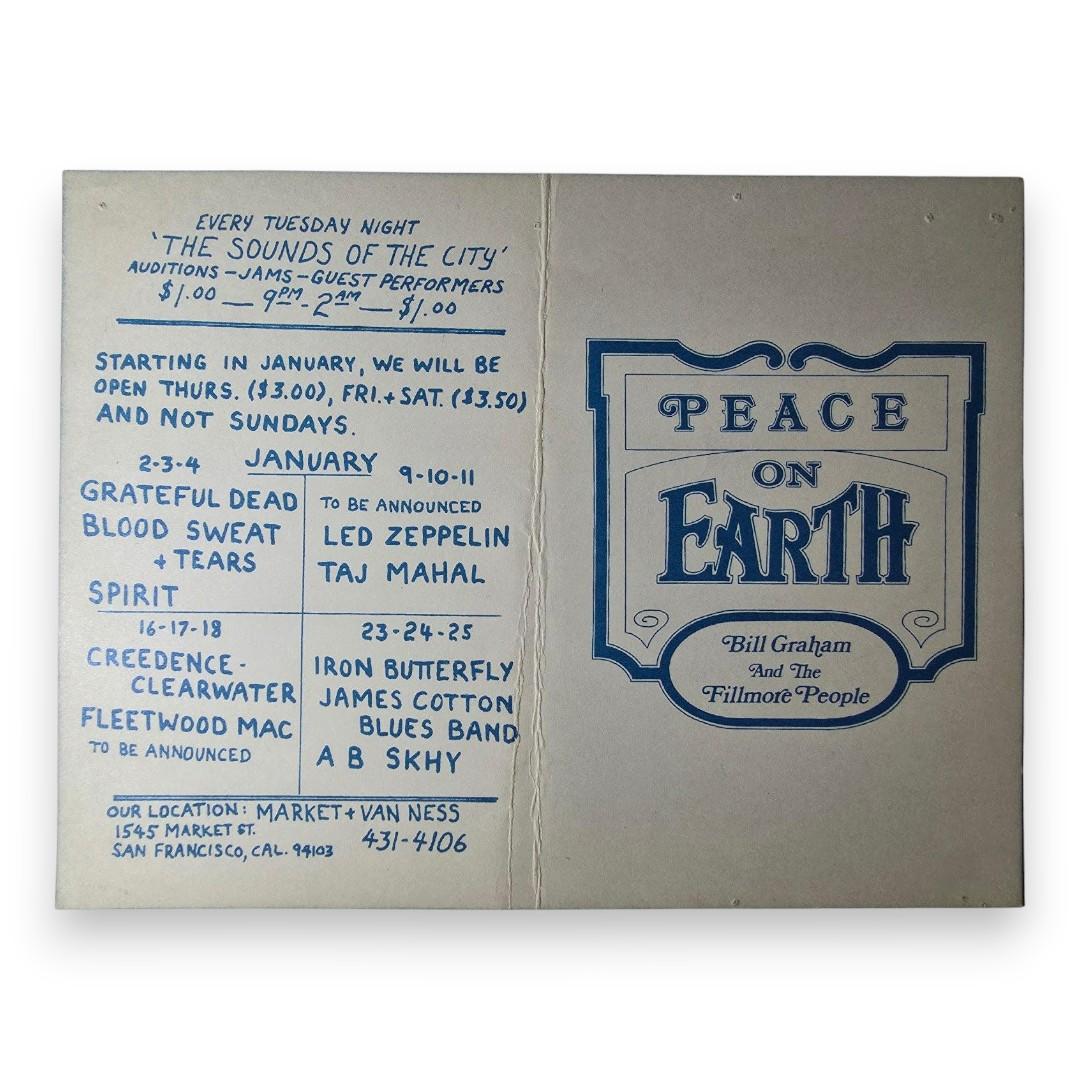 Grateful Dead, Quicksilver Messenger Service, Santana – The Fillmore West, Winterland, San Francisco (Dec 31, 1968) by Lee Conklin (Handbill)