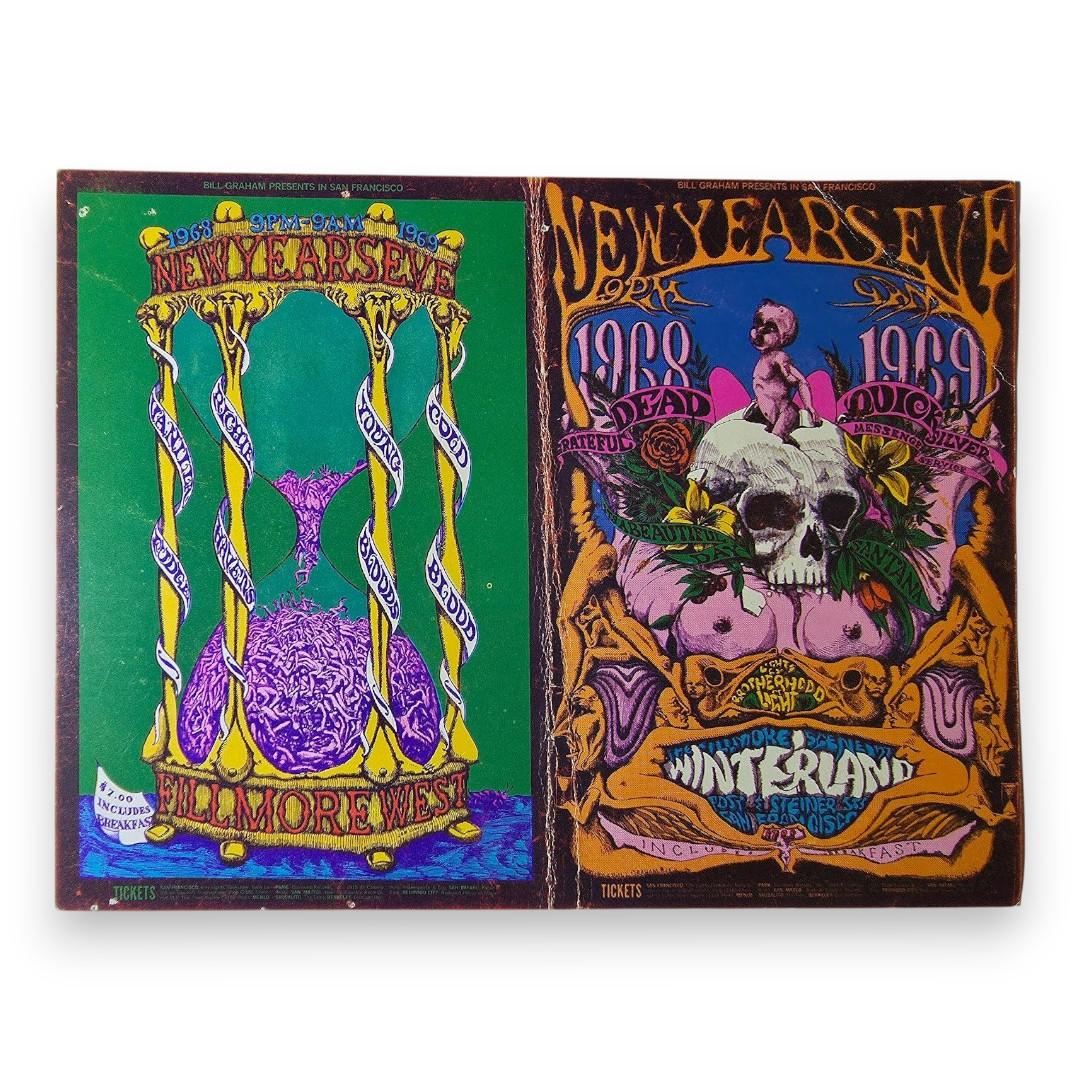 Grateful Dead, Quicksilver Messenger Service, Santana – The Fillmore West, Winterland, San Francisco (Dec 31, 1968) by Lee Conklin (Handbill)