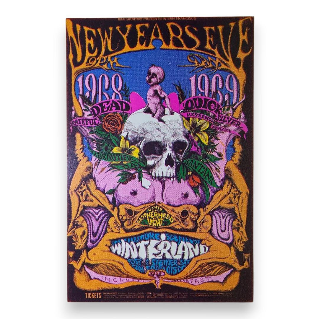 Grateful Dead, Quicksilver Messenger Service, Santana – Winterland, San Francisco (Dec 31, 1968) by Lee Conklin (Postcard)