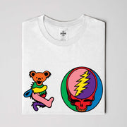 Grateful Dead Rainbow Stealie Bears Tee - White