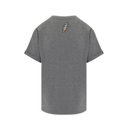 Grateful Dead Rhinestone Stealie Relaxed T-Shirt - Heather Gray