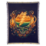 Grateful Dead Scarlet Fire Steal Your Face Woven Cotton Blanket