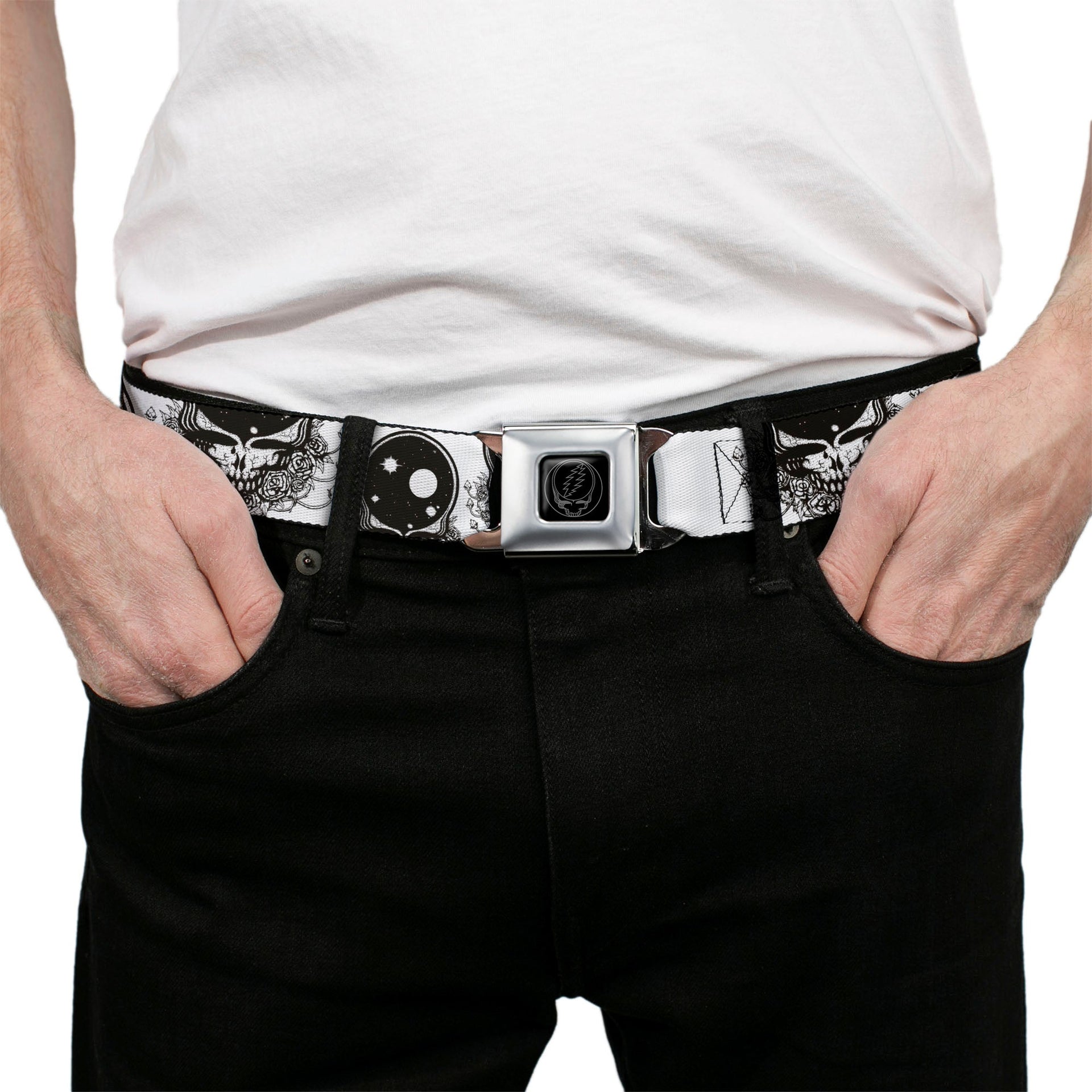 Grateful Dead Seatbelt Belt | Black/White Space Your Face