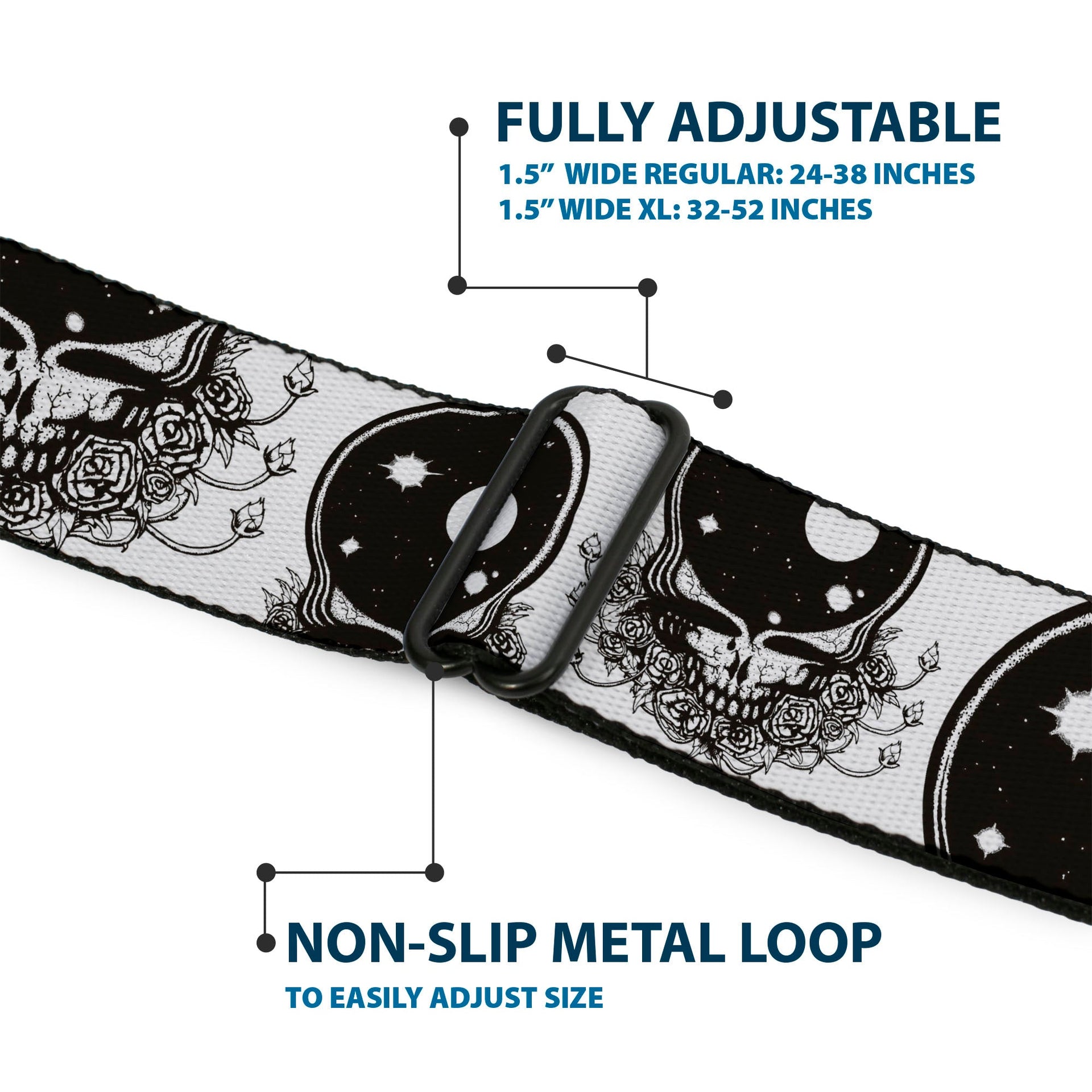Grateful Dead Seatbelt Belt | Black/White Space Your Face