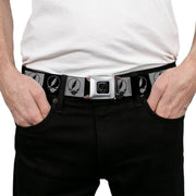 Grateful Dead Seatbelt Belt | Black/White Steal Your Face Blocks
