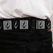 Grateful Dead Seatbelt Belt | Black/White Steal Your Face Blocks