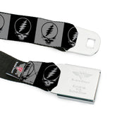 Grateful Dead Seatbelt Belt | Black/White Steal Your Face Blocks